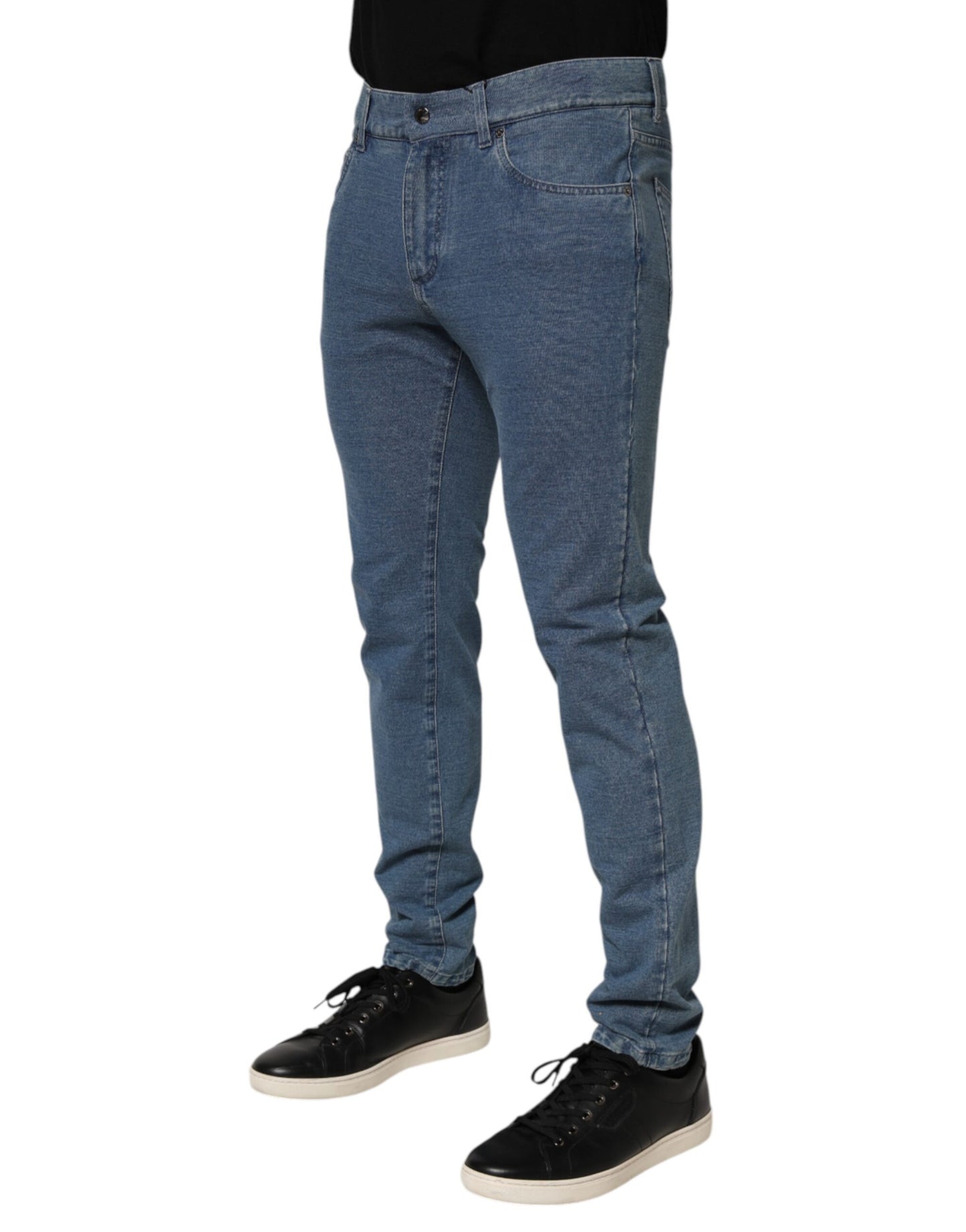 Dolce & Gabbana Blue Cotton Stretch Slim Fit Men Denim Jeans