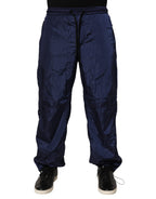 Dolce & Gabbana Blue Nylon Straight Jogger Sweatpants Pants Dolce & Gabbana