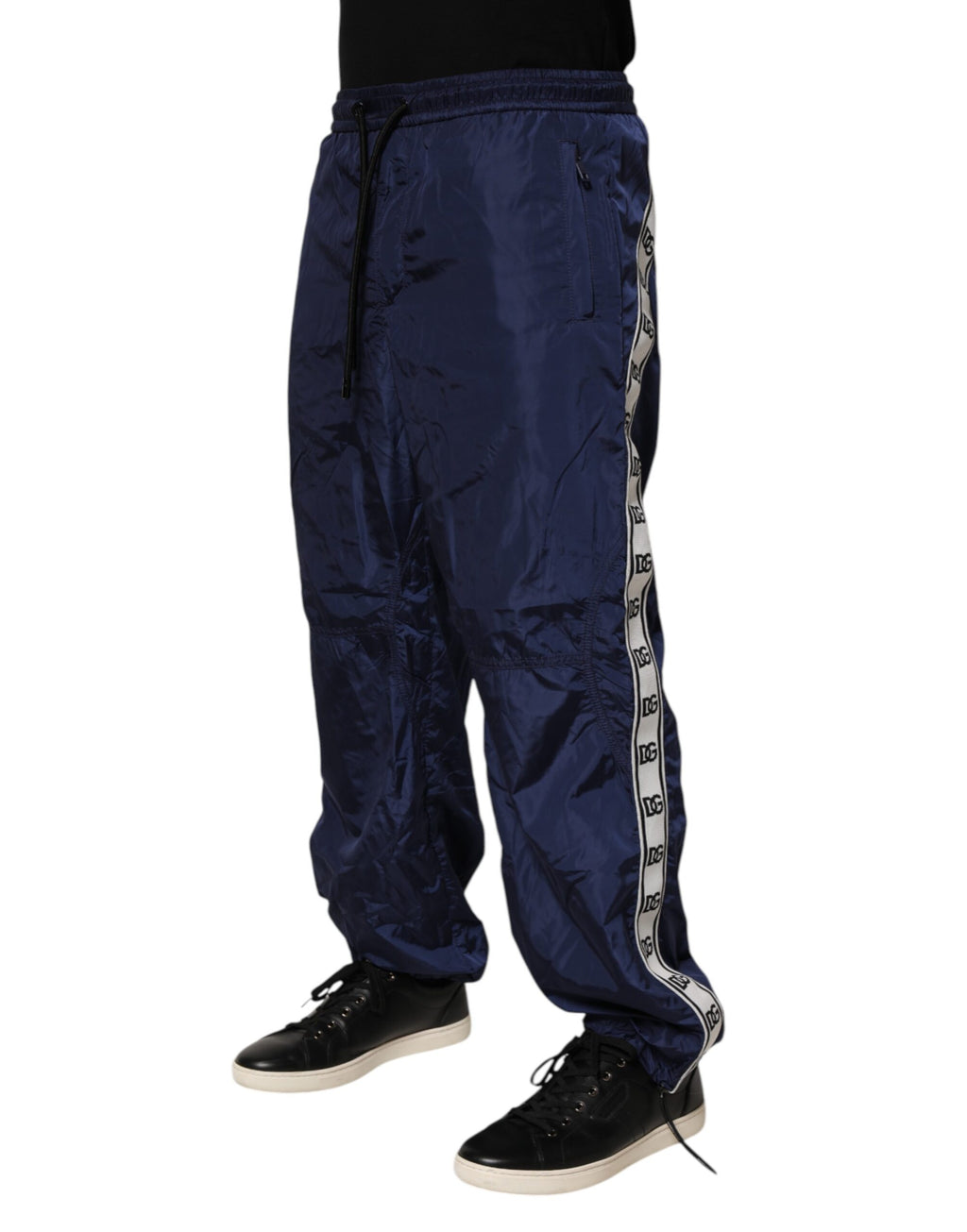 Dolce & Gabbana Blue Nylon Straight Jogger Sweatpants Pants Dolce & Gabbana