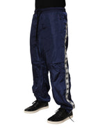 Dolce & Gabbana Blue Nylon Straight Jogger Sweatpants Pants Dolce & Gabbana