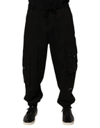 Dolce & Gabbana Black Cotton Cargo Jogger Sweatpants Pants Dolce & Gabbana