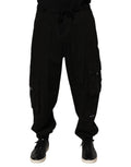 Dolce & Gabbana Black Cotton Cargo Jogger Sweatpants Pants Dolce & Gabbana
