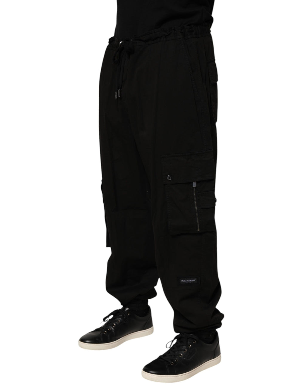 Dolce & Gabbana Black Cotton Cargo Jogger Sweatpants Pants Dolce & Gabbana