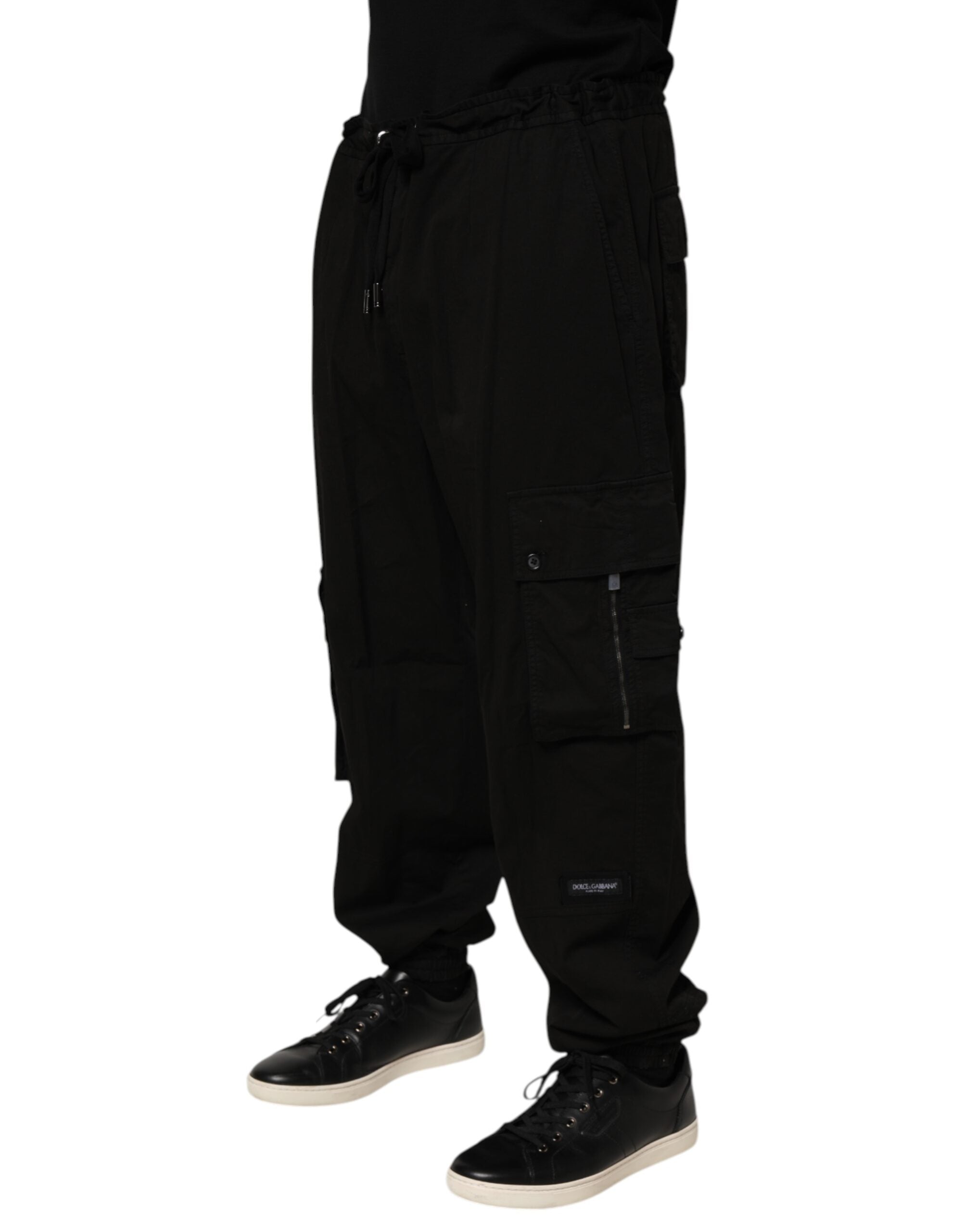 Dolce & Gabbana Black Cotton Cargo Jogger Sweatpants Pants Dolce & Gabbana