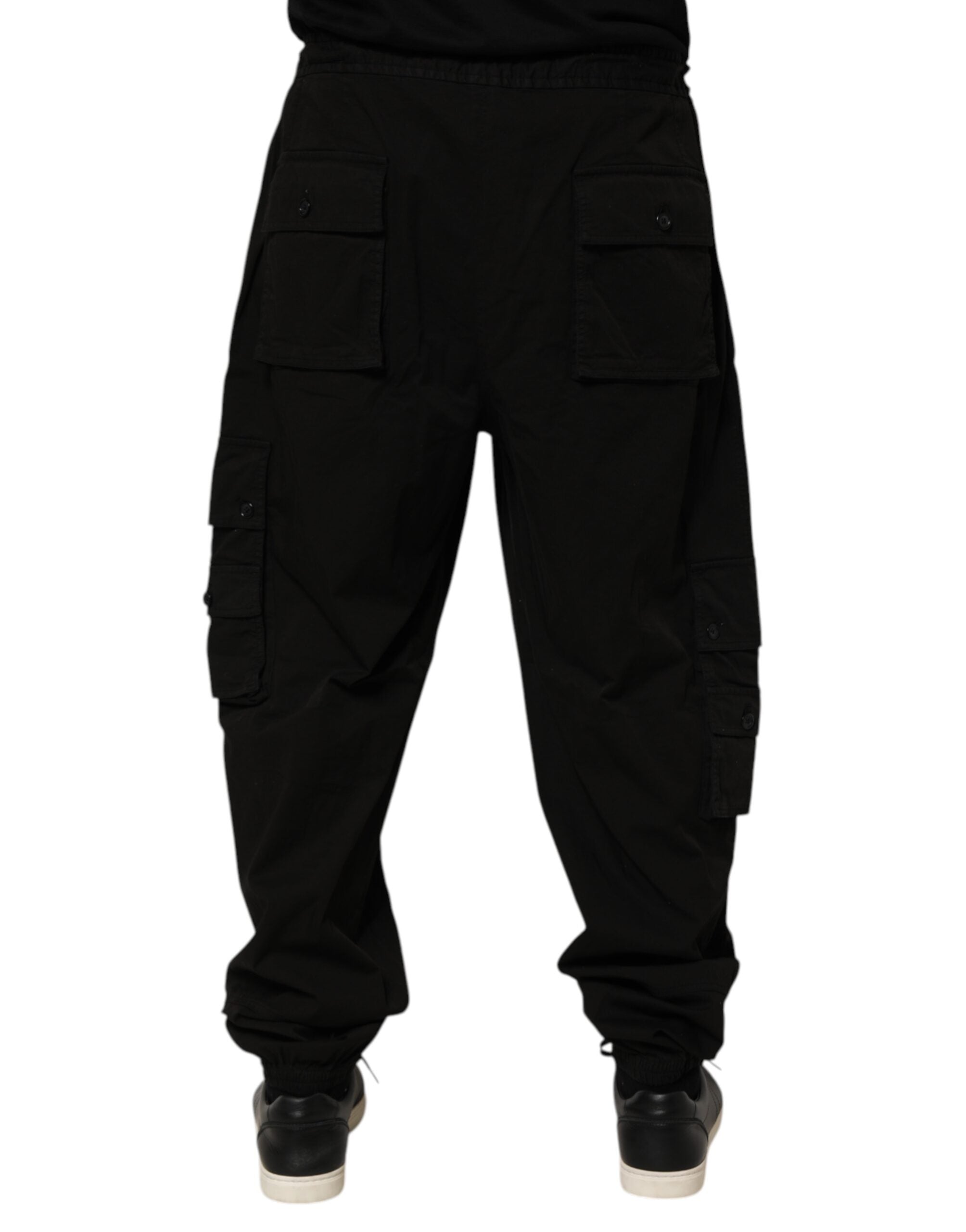 Dolce & Gabbana Black Cotton Cargo Jogger Sweatpants Pants Dolce & Gabbana