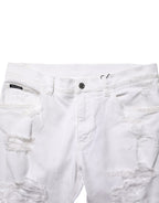 Dolce & Gabbana White Distressed Ripped Denim Trouser Jeans Dolce & Gabbana