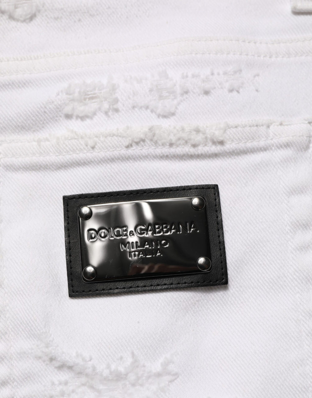 Dolce & Gabbana White Distressed Ripped Denim Trouser Jeans Dolce & Gabbana