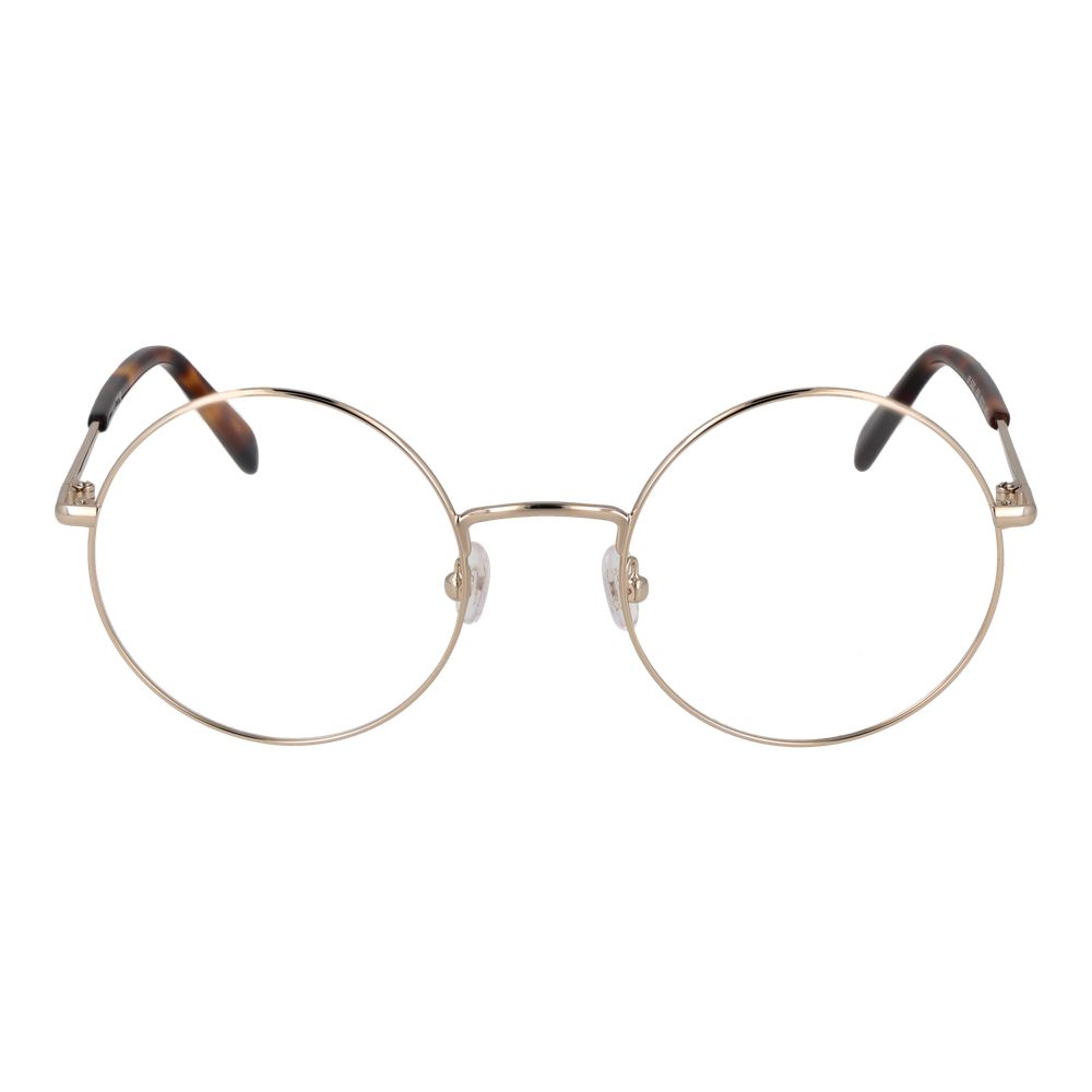 Emilio Pucci gold metal glasses frames with sleek design and clear lenses, stylish eyewear for a sophisticated look.