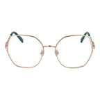 Emilio Pucci rose gold metal glasses frames with clear glass lenses, stylish and elegant eyewear accessory.