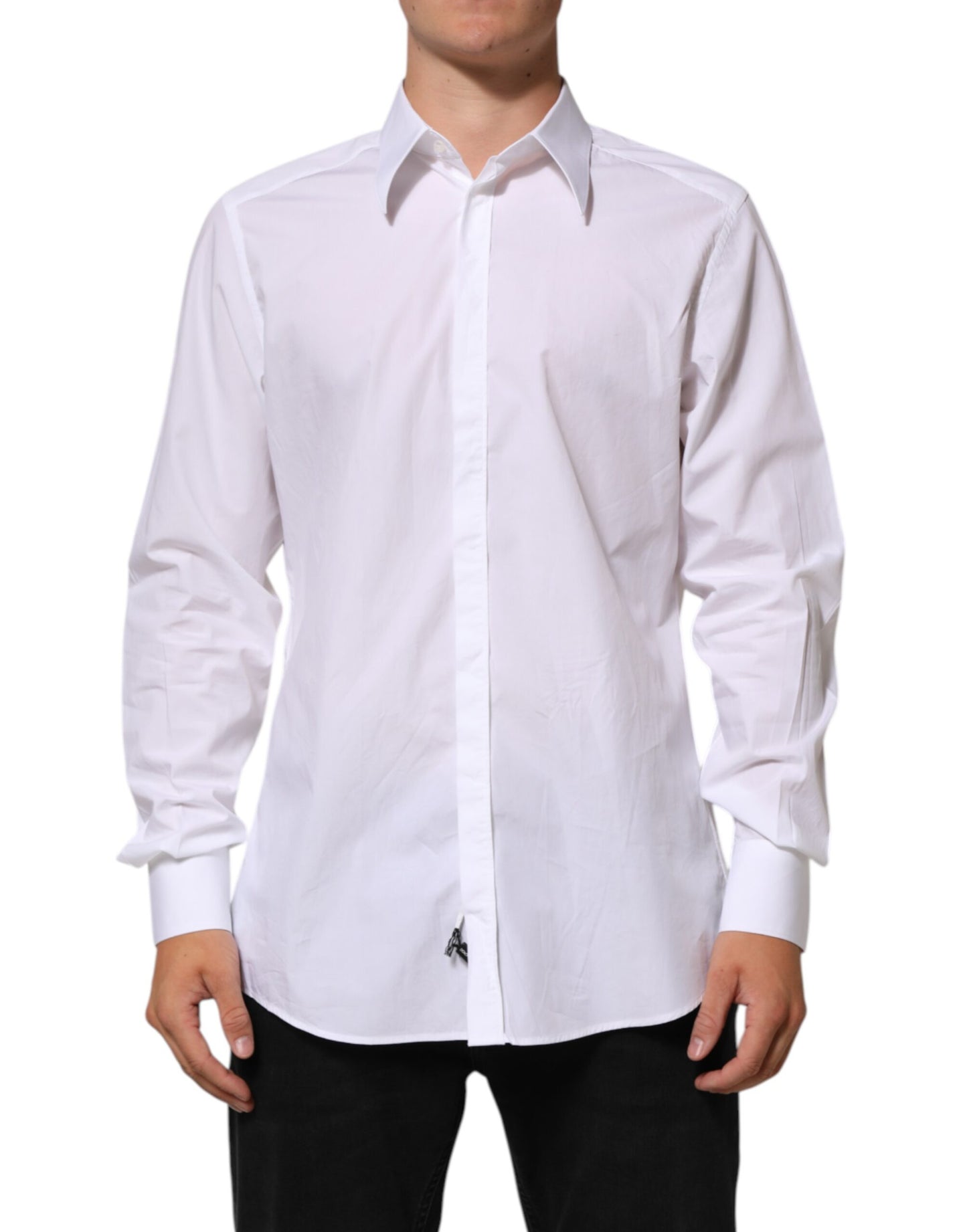 Dolce & Gabbana White Cotton MARTINI Men Formal Dress Shirt Dolce & Gabbana