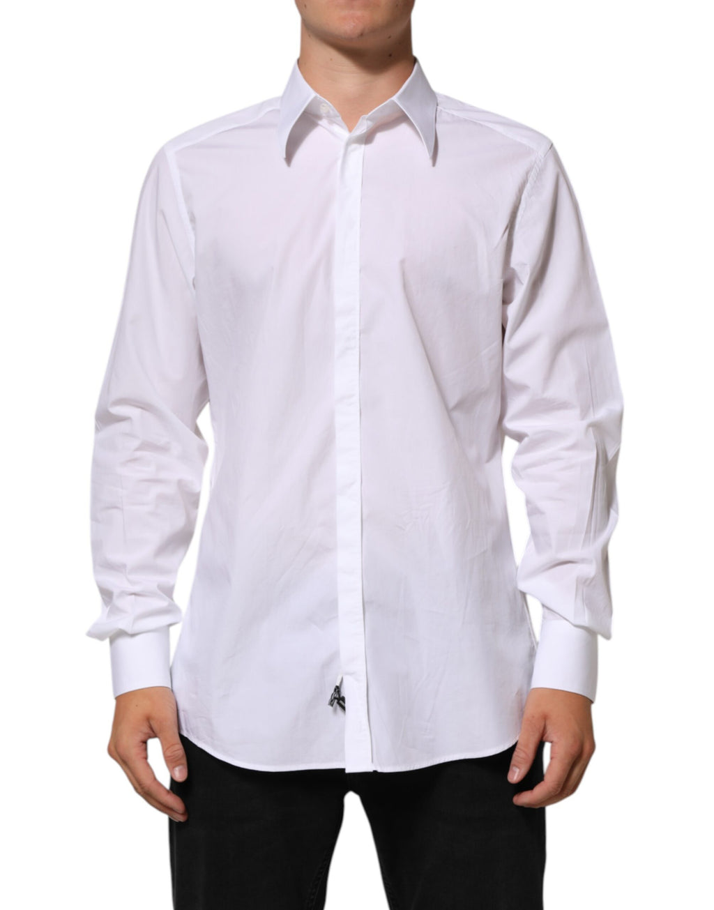 Dolce & Gabbana White Cotton MARTINI Men Formal Dress Shirt Dolce & Gabbana