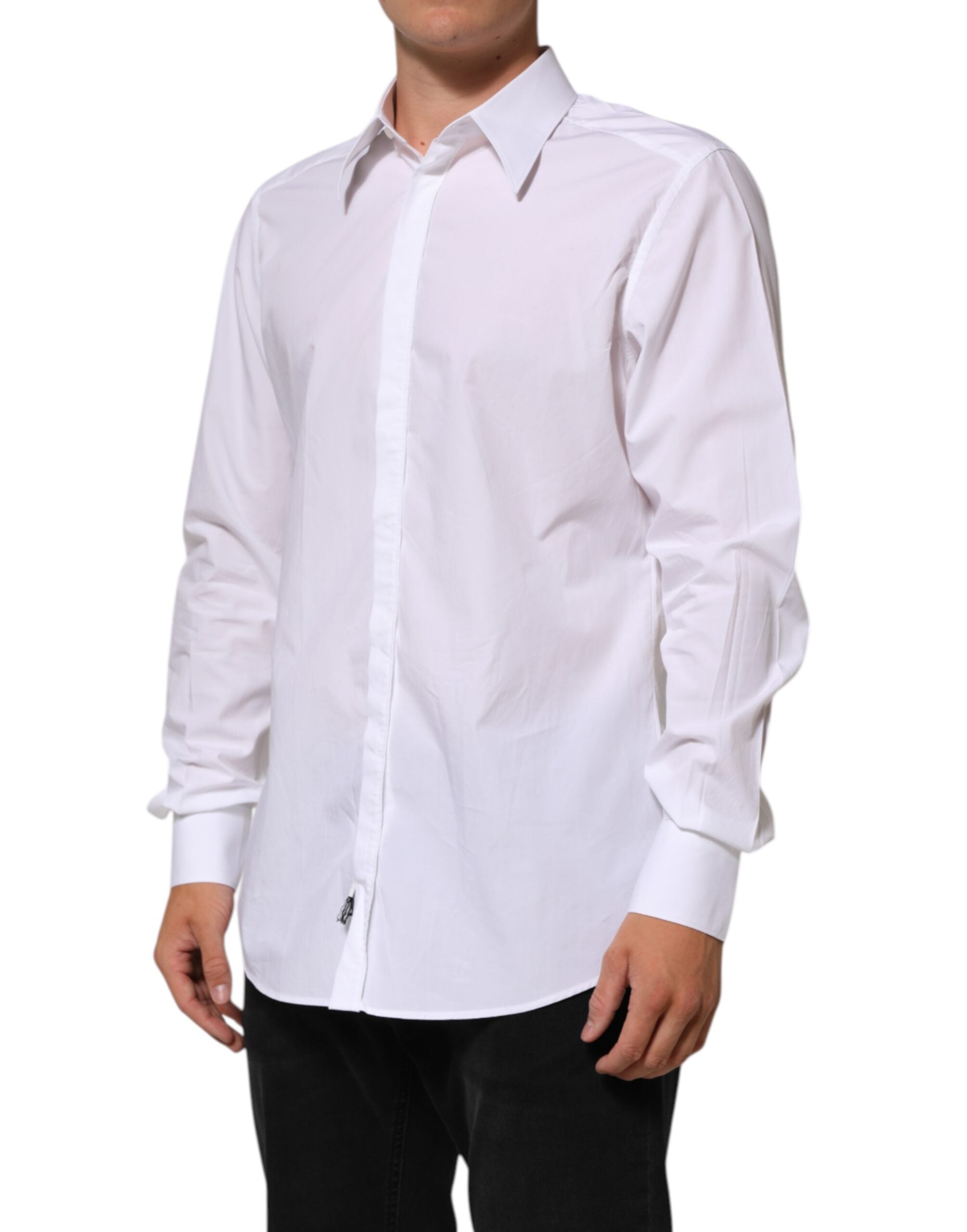 Dolce & Gabbana White Cotton MARTINI Men Formal Dress Shirt Dolce & Gabbana