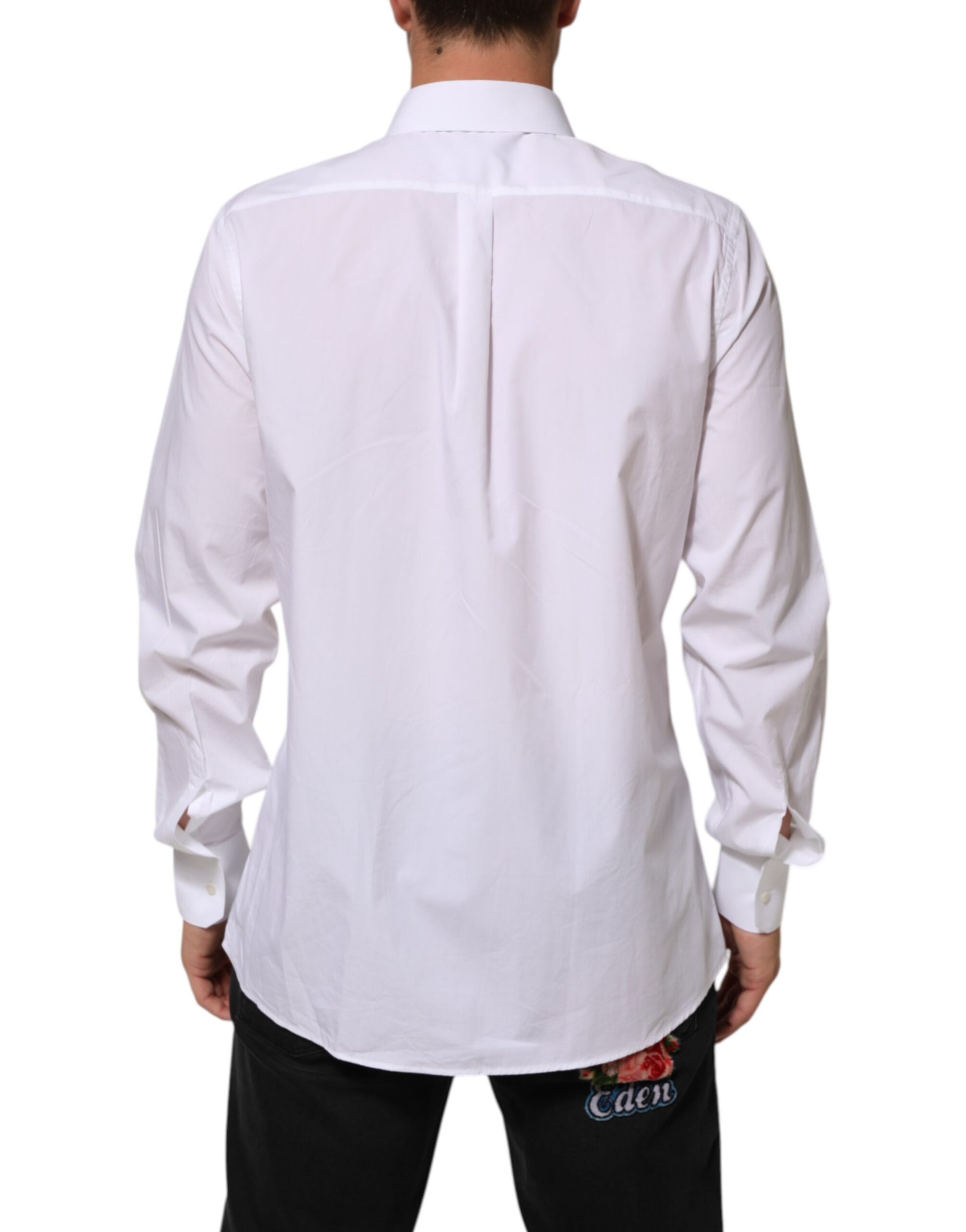 Dolce & Gabbana White Cotton MARTINI Men Formal Dress Shirt Dolce & Gabbana