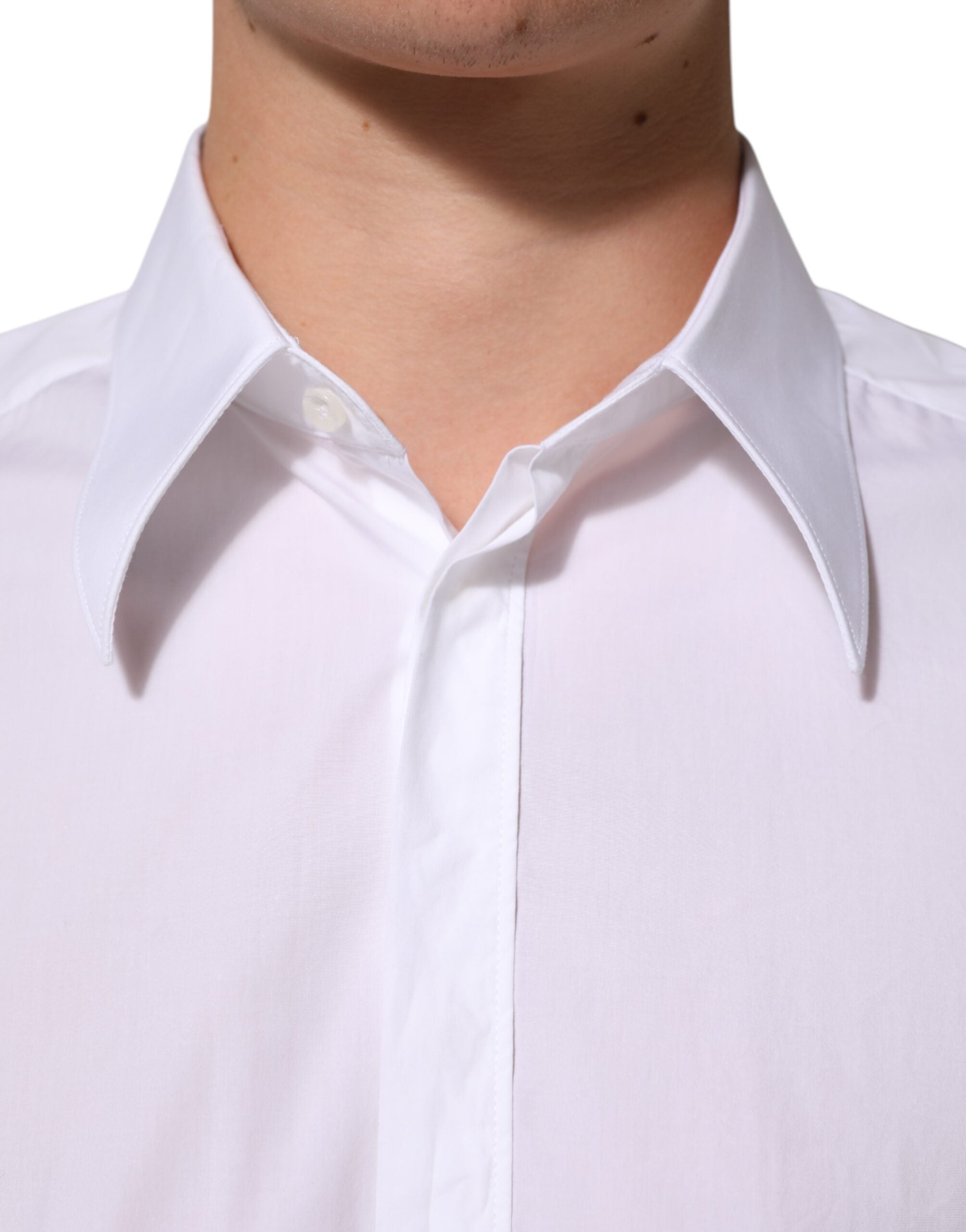 Dolce & Gabbana White Cotton MARTINI Men Formal Dress Shirt Dolce & Gabbana