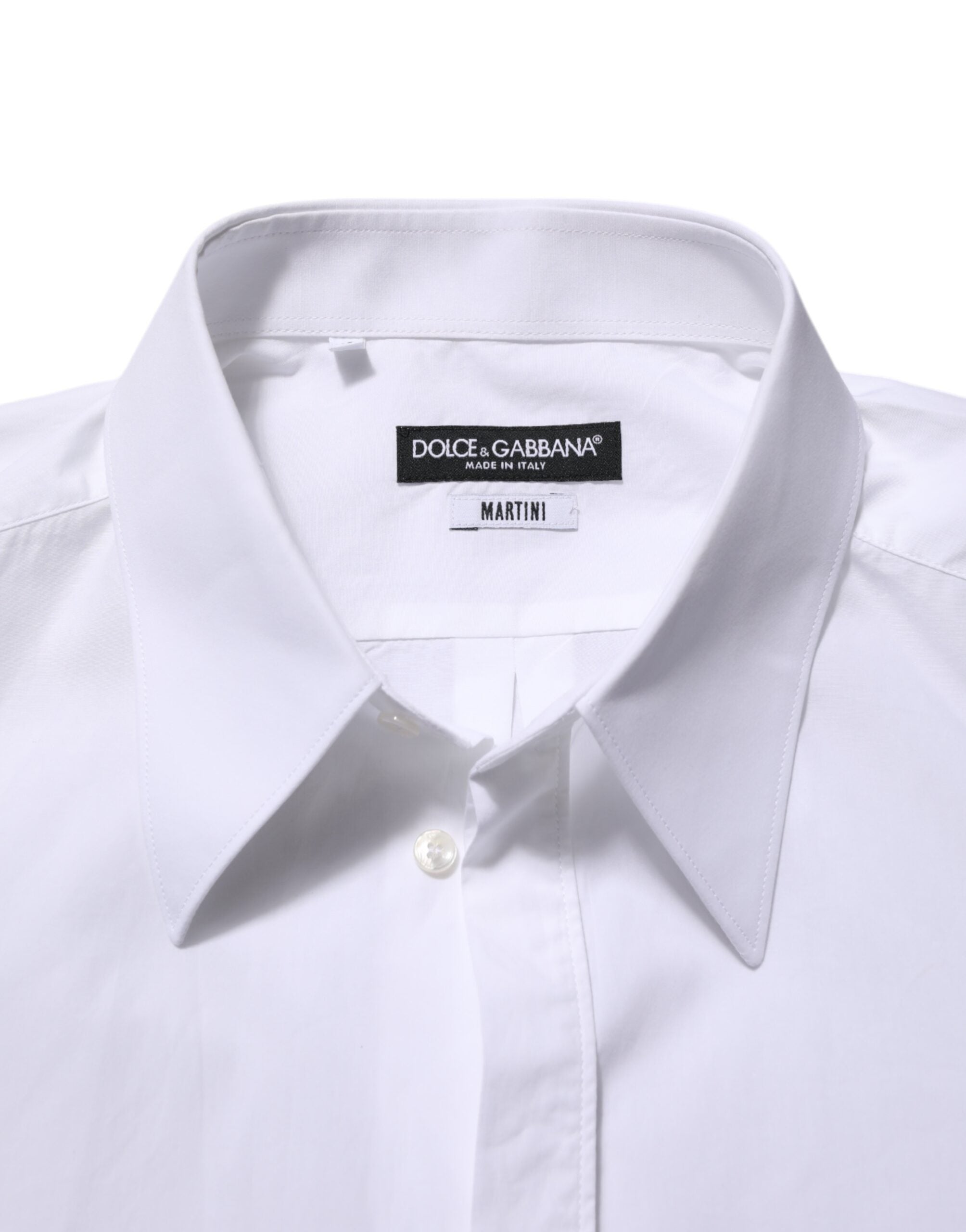 Dolce & Gabbana White Cotton MARTINI Men Formal Dress Shirt Dolce & Gabbana