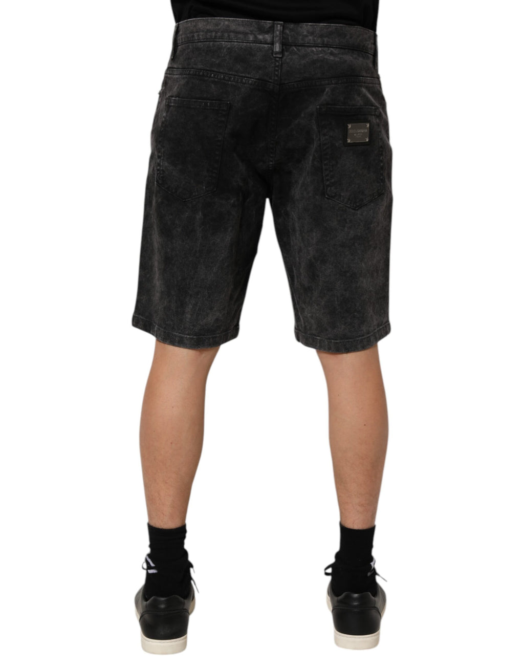 Dolce & Gabbana Black Cotton Mid Waist Denim Men Bermuda Short Dolce & Gabbana