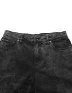 Dolce & Gabbana Black Cotton Mid Waist Denim Men Bermuda Short Dolce & Gabbana
