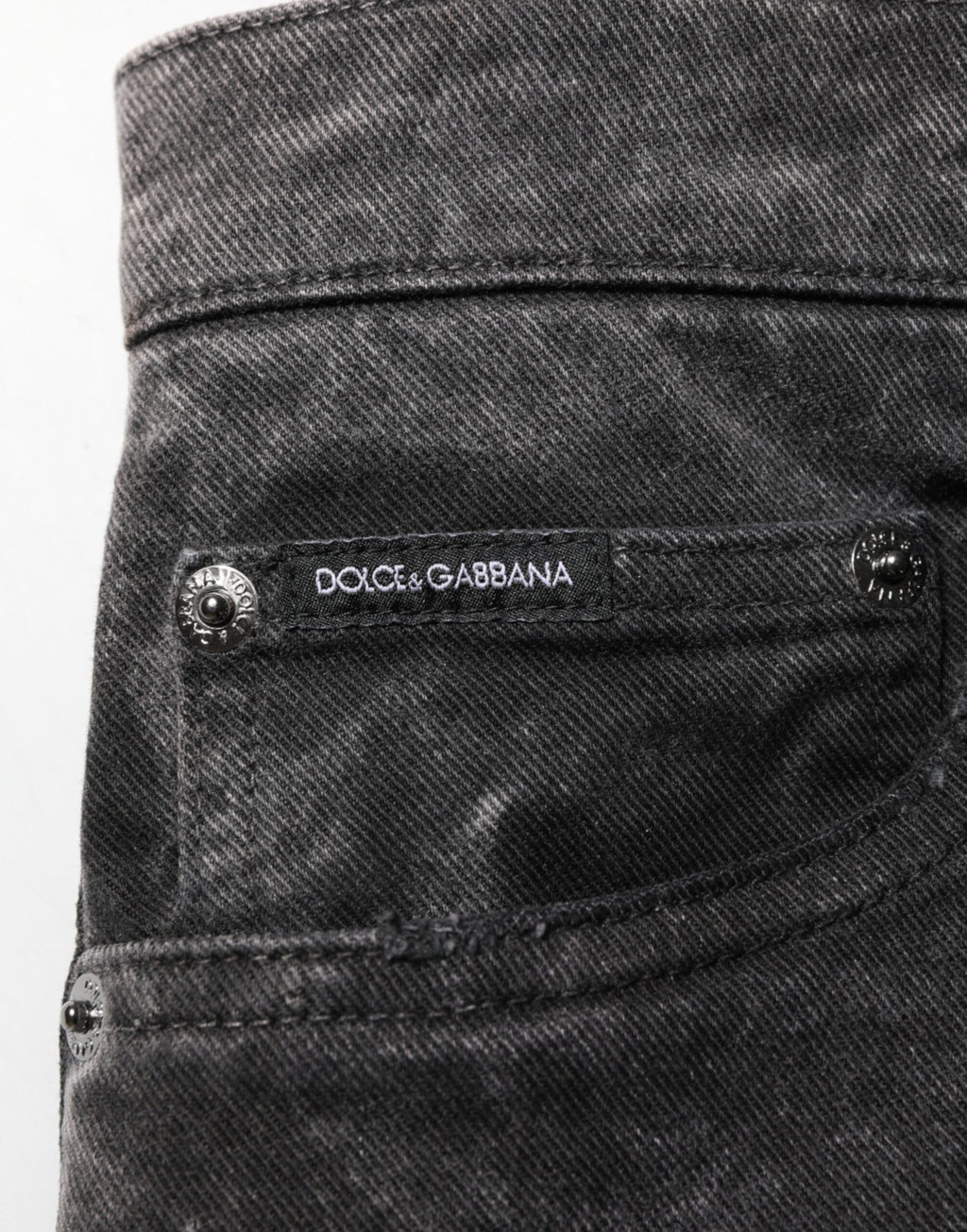 Dolce & Gabbana Black Cotton Mid Waist Denim Men Bermuda Short Dolce & Gabbana