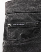 Dolce & Gabbana Black Cotton Mid Waist Denim Men Bermuda Short Dolce & Gabbana