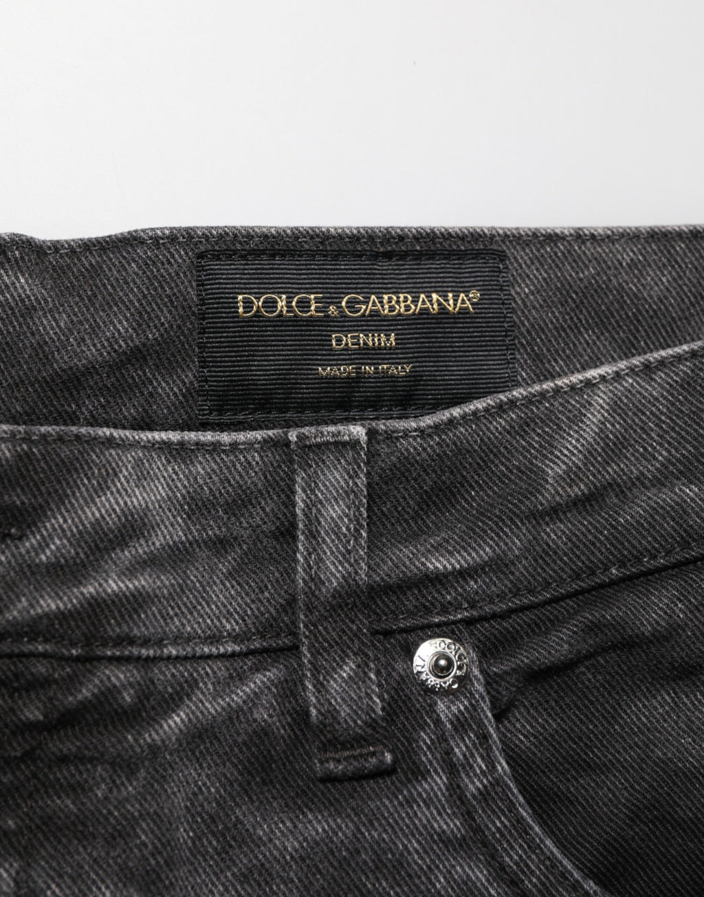 Dolce & Gabbana Black Cotton Mid Waist Denim Men Bermuda Short Dolce & Gabbana
