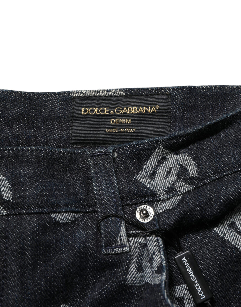 Dolce & Gabbana Black Monogram Denim Cargo Men Bermuda Short Dolce & Gabbana