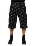Dolce & Gabbana Black Monogram Denim Cargo Men Bermuda Short Dolce & Gabbana