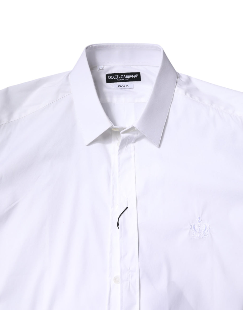 Dolce & Gabbana White Cotton Collared GOLD FormalDress Shirt Dolce & Gabbana