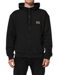 Dolce & Gabbana Black Logo FullZip Hooded Sweatshirt Sweater - Eljoys Fashion 