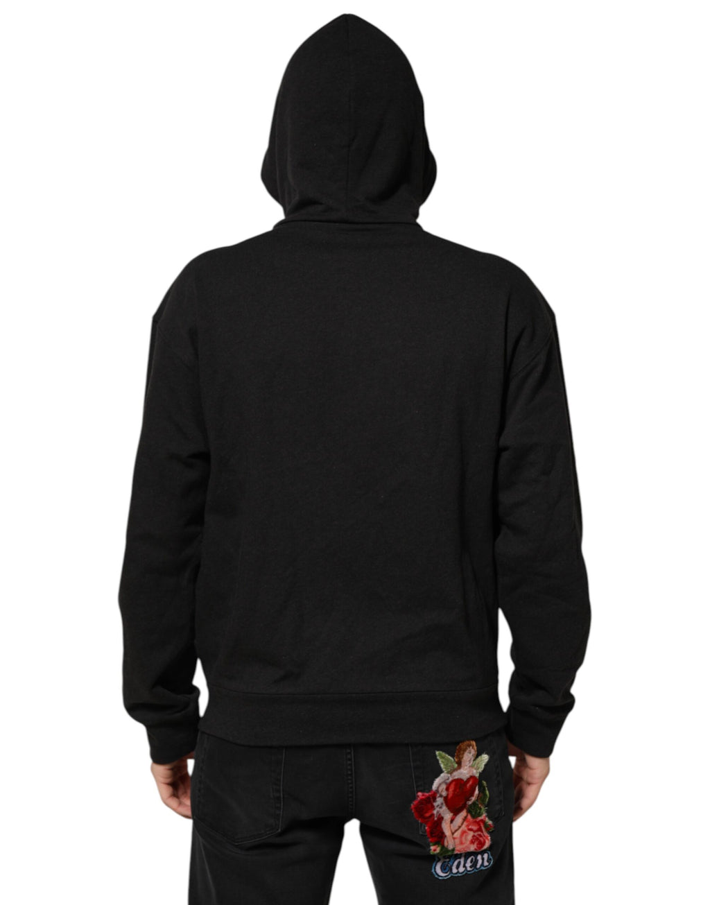 Dolce & Gabbana Black Logo FullZip Hooded Sweatshirt Sweater - Eljoys Fashion 