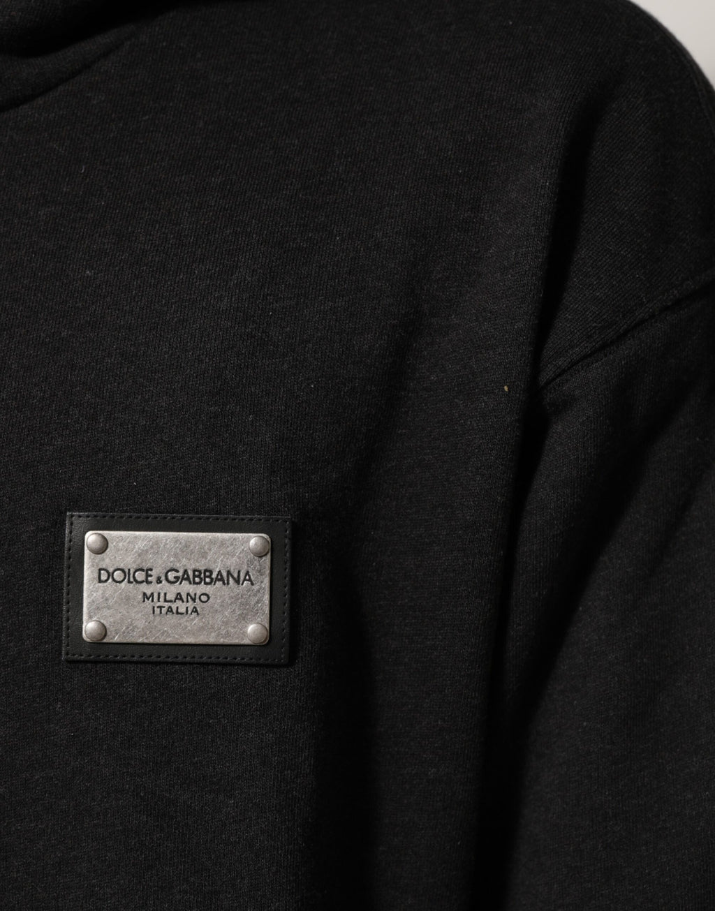 Dolce & Gabbana Black Logo FullZip Hooded Sweatshirt Sweater - Eljoys Fashion 