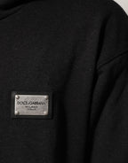 Dolce & Gabbana Black Logo FullZip Hooded Sweatshirt Sweater - Eljoys Fashion 