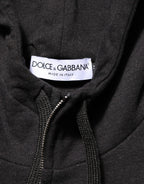 Dolce & Gabbana Black Logo FullZip Hooded Sweatshirt Sweater - Eljoys Fashion 