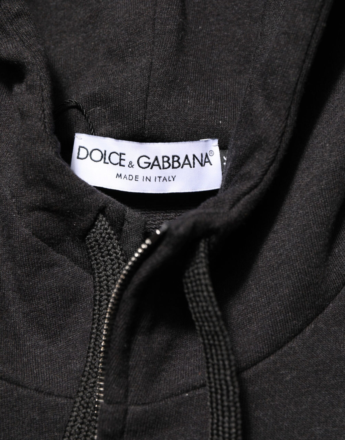Dolce & Gabbana Black Logo FullZip Hooded Sweatshirt Sweater - Eljoys Fashion 