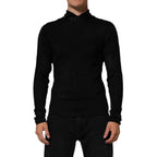 Dolce & Gabbana Black Viscose Turtle Neck Pullover Sweater Dolce & Gabbana