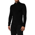 Dolce & Gabbana Black Viscose Turtle Neck Pullover Sweater Dolce & Gabbana