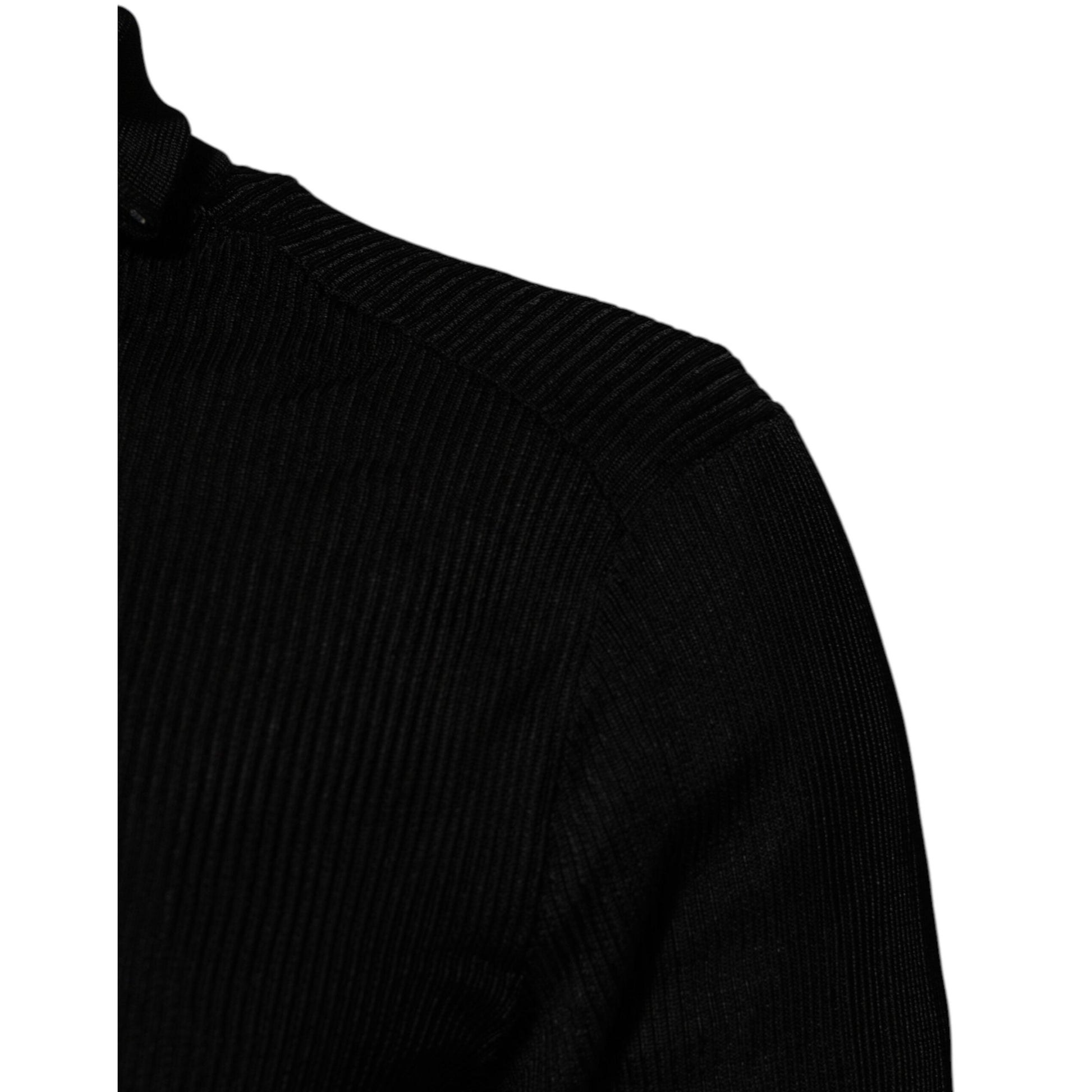 Dolce & Gabbana Black Viscose Turtle Neck Pullover Sweater Dolce & Gabbana