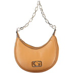 Guess Jeans brown polyurethane handbag for women, featuring a stylish design with top handle and subtle brand accents.
