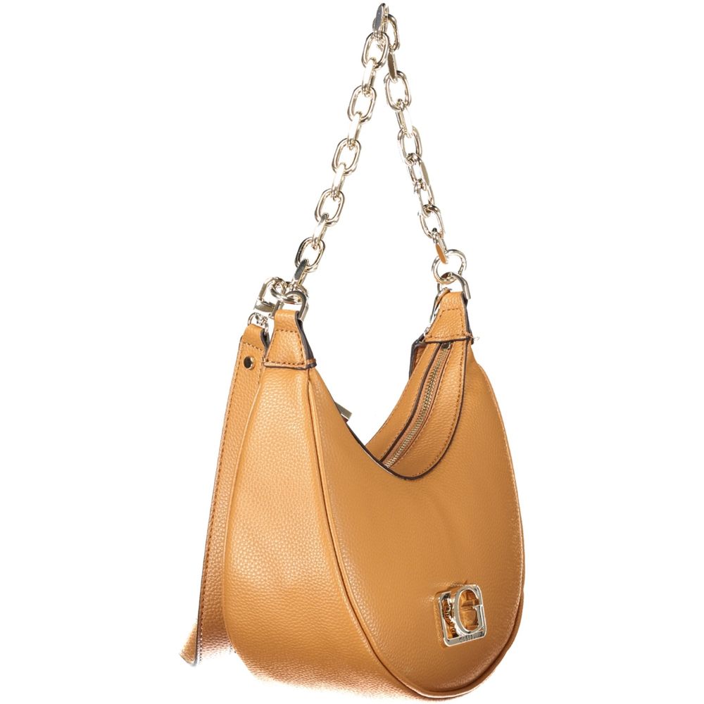 Guess Jeans brown polyurethane women's handbag with sleek design and subtle logo detail.