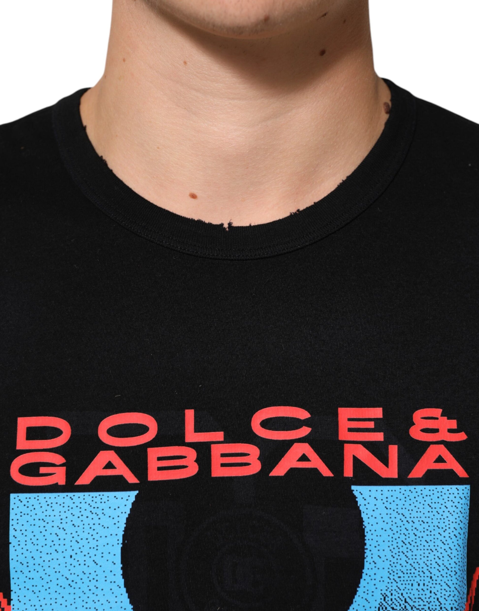 Dolce & Gabbana Black Musical Print Cotton Crew Neck T-shirt Dolce & Gabbana