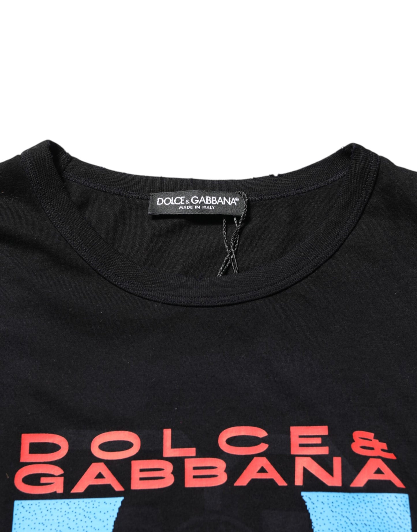 Dolce & Gabbana Black Musical Print Cotton Crew Neck T-shirt Dolce & Gabbana