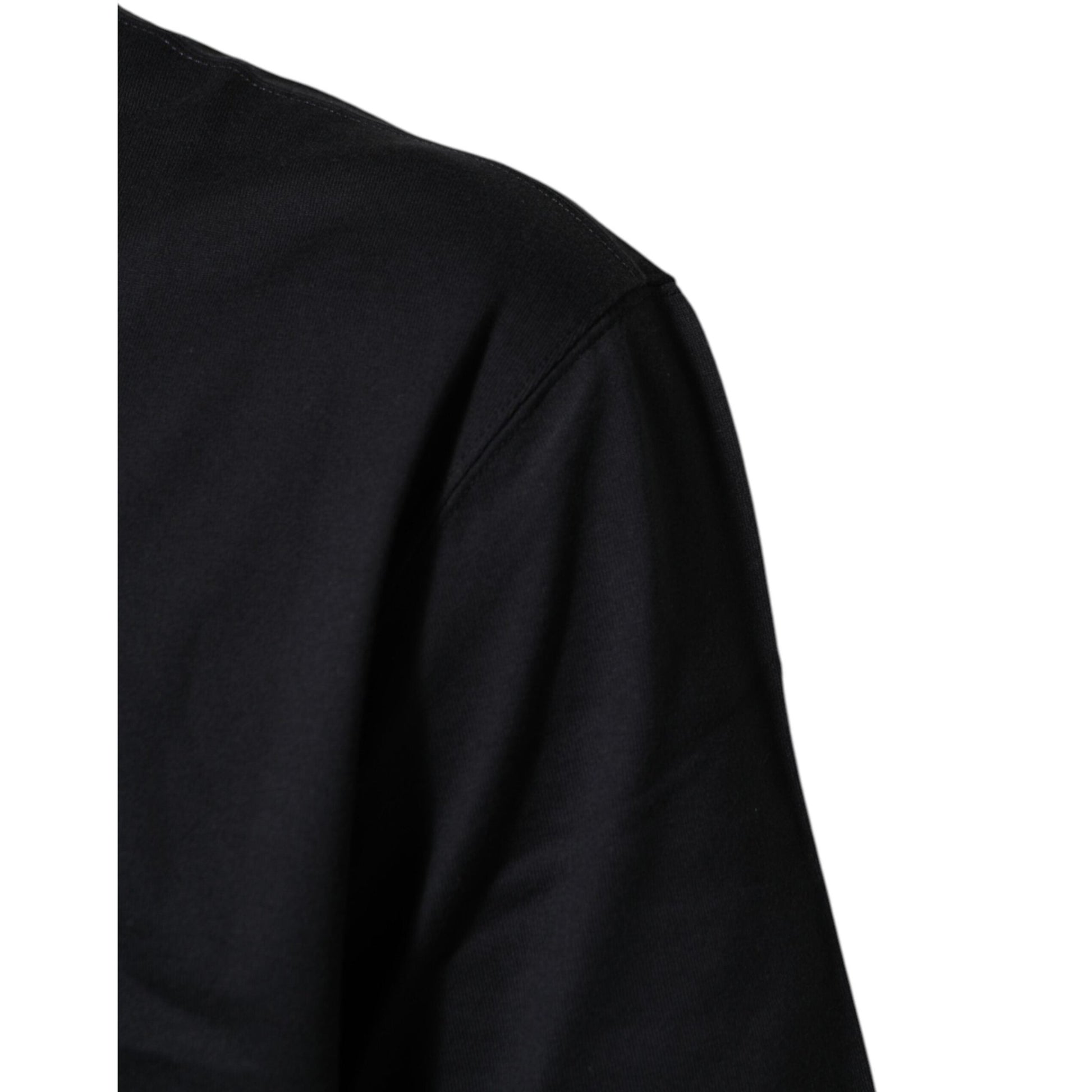 Dolce & Gabbana Black Logo Compass Cotton Crew Neck T-shirt Dolce & Gabbana