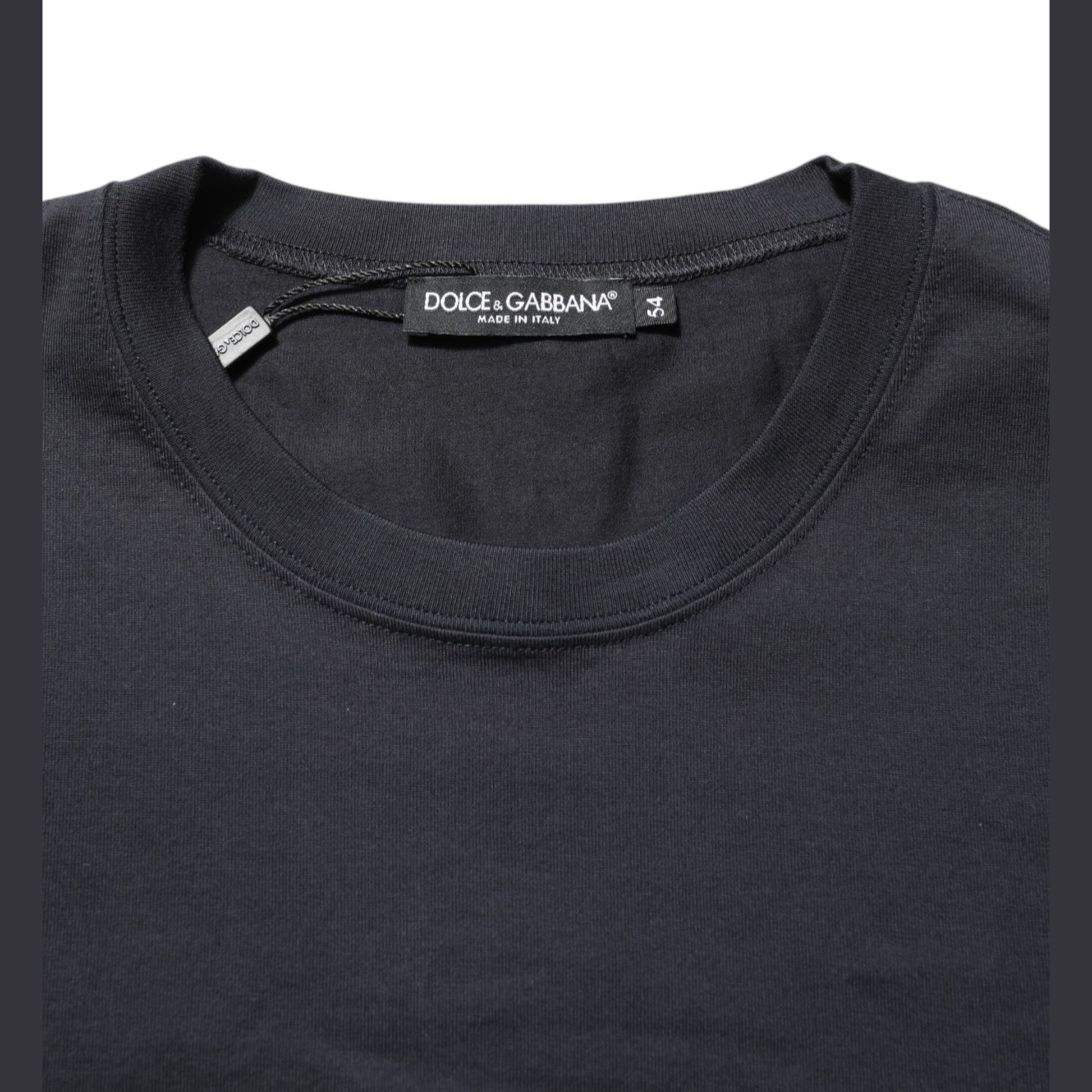 Dolce & Gabbana Black Logo Compass Cotton Crew Neck T-shirt Dolce & Gabbana