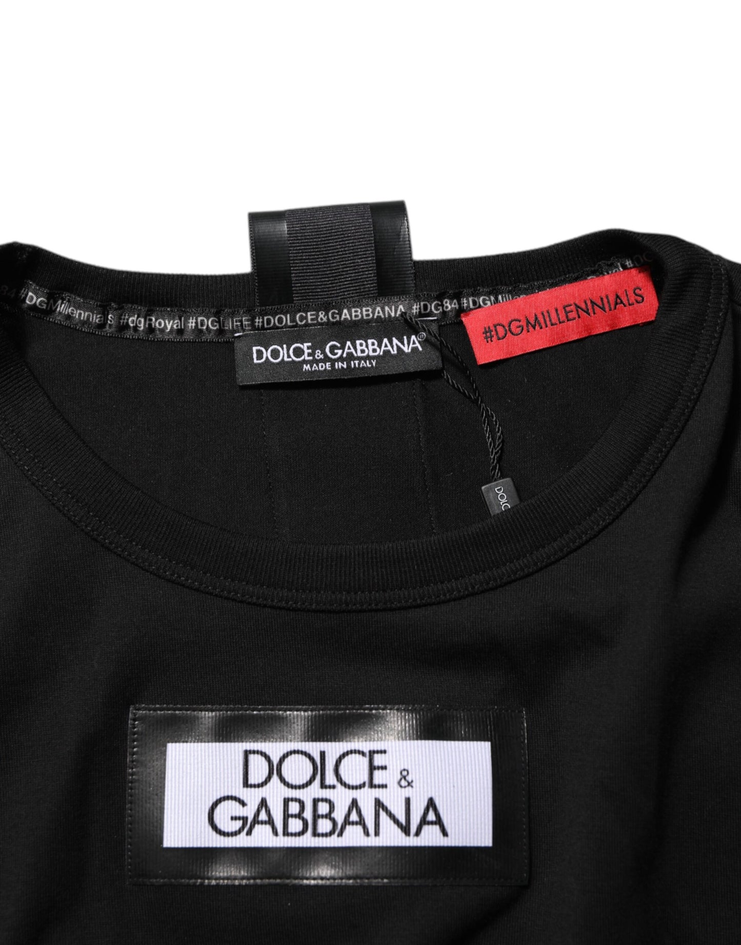 Dolce & Gabbana Black DGRoyals Cotton Men Crew Neck IT T-shirt Dolce & Gabbana