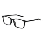 Nike black plastic glasses frames with sleek design and clear lenses for stylish eyewear.