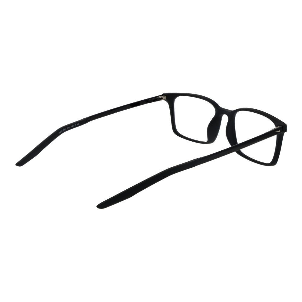 Nike black plastic glasses frames with sleek design, lightweight and durable, suitable for stylish everyday wear.