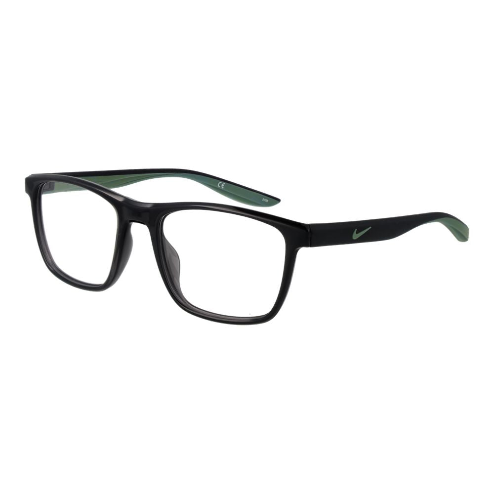 Nike gray stainless steel glasses frames with sleek design and adjustable temples, showcasing modern eyewear style