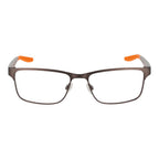 Nike black stainless steel glasses frames with sleek design and clear lenses, perfect for stylish eyewear.