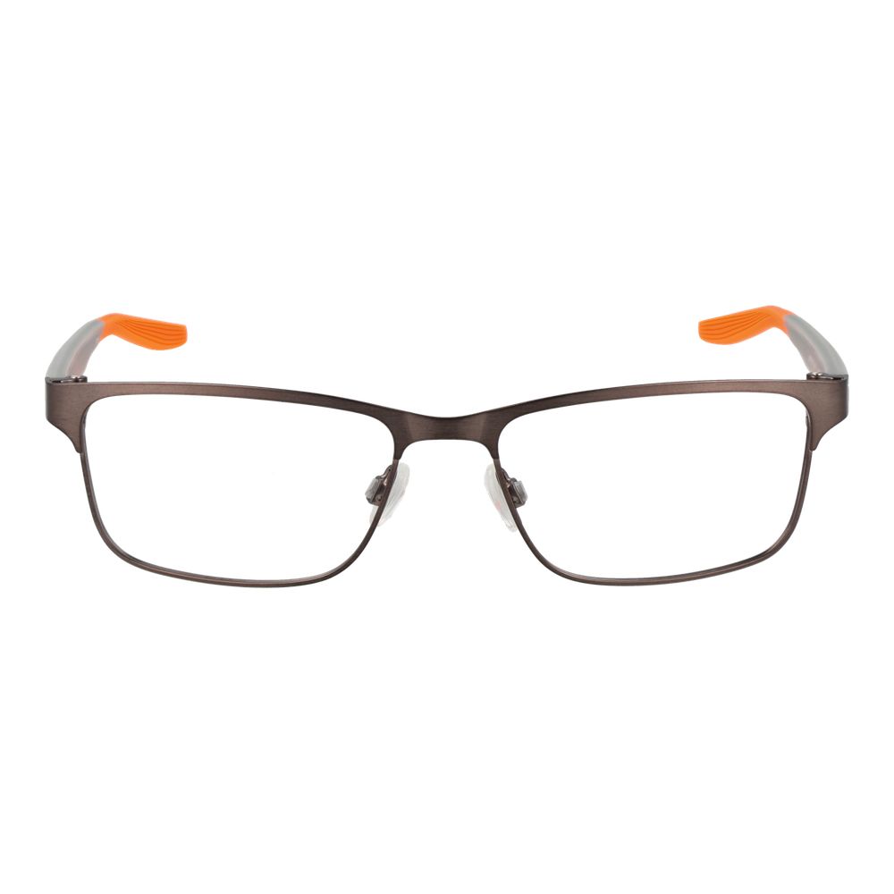 Nike black stainless steel glasses frames with sleek design and clear lenses, perfect for stylish eyewear.