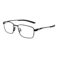 Nike black titanium glasses frames with sleek design and lightweight construction, showcasing modern eyewear style.