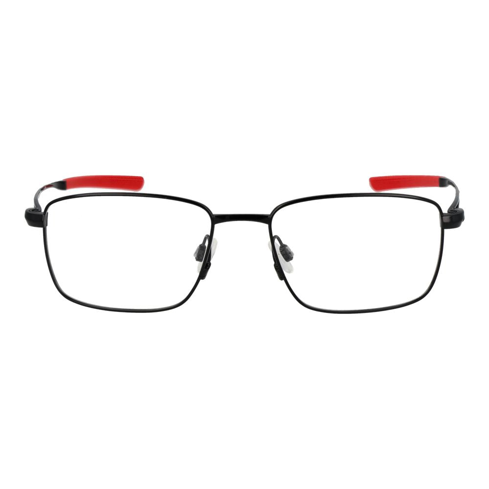 Nike black titanium glasses frames with sleek design and clear lenses, showcasing lightweight and durable eyewear style.